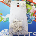 Bling Flowers Crystals Hard Cases Covers for Sony Ericsson LT22i Xperia P - White