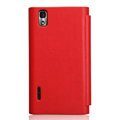 Nillkin leather Cases Holster Covers for LG P940 Prada 3.0 - Red