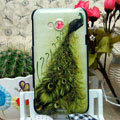 Luxury Painting Peacock Hard Cases Skin Covers for HTC X720d One XC - Green