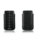 PIERVES Leather Cases Rivets Holster Covers for Samsung i8530 Galaxy Beam - Black