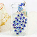 Bling Peacock Crystals Hard Cases Diamond Covers for Motorola XT685 - Blue