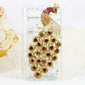 Bling Peacock Crystals Hard Cases Diamond Covers for Motorola XT685 - Gold