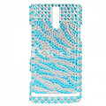Bling Zebra Rhinestone Crystal Cases Covers for Sony Ericsson LT26i Xperia S - Blue