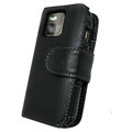 IMAK Side Flip Genuine leather Cases Holster Covers for Nokia N97 mini - Black