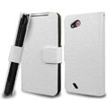 IMAK Slim leather Cases Luxury Holster Covers for HTC T328d Desire VC - White
