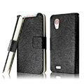 IMAK Slim leather Cases Luxury Holster Covers for HTC T328t Desire VT - Black
