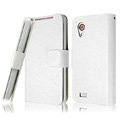 IMAK Slim leather Cases Luxury Holster Covers for HTC T328t Desire VT - White