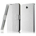 IMAK Slim leather Cases Luxury Holster Covers for Lenovo S880 - White