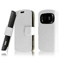 IMAK Slim leather Cases Luxury Holster Covers for Nokia 808 PureView - White