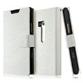 IMAK Slim leather Cases Luxury Holster Covers for Nokia Lumia 900 Hydra - White