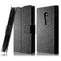IMAK Slim leather Cases Luxury Holster Covers for Sony Ericsson LT28i Xperia ion - Black