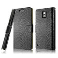 IMAK Slim leather Cases Luxury Holster Covers for Huawei U9200 Ascend P1 - Black