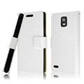 IMAK Slim leather Cases Luxury Holster Covers for Huawei U9200 Ascend P1 - White
