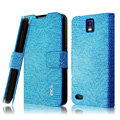 IMAK Slim leather Cases Luxury Holster Covers for Huawei U9500 Ascend D1 - Blue
