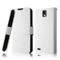 IMAK Slim leather Cases Luxury Holster Covers for Huawei U9500 Ascend D1 - White