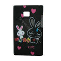 Cartoon Rabbit Matte Cases Hard Covers for LG Optimus L3 E400 - Black