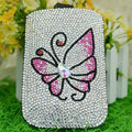 Luxury Bling Holster Covers Butterfly Crystal diamond Cases for iPhone 5 - Pink