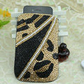 Luxury Bling Holster Covers Crystal diamond leather Cases for iPhone 5 - Gold