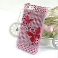Butterfly diamond Crystal Cases Bling Hard Covers for iPhone 5 - Pink