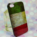 Retro Italy flag Hard Back Cases Covers for iPhone 4G/4GS