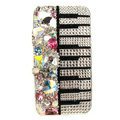 S-warovski Bling crystal Cases Piano Luxury diamond covers for iPhone 5 - White