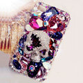 S-warovski Bling crystal Cases Skull Luxury diamond covers for iPhone 5 - Purple