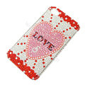 Bling S-warovski crystal cases Love diamond covers for iPhone 5 - Red