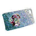 Bling S-warovski crystal cases Love heart diamond covers for iPhone 5 - Blue