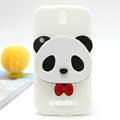 Cute Panda Silicone Cases Covers Skin for HTC T528t One ST - White