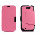 Side Flip leather Cases luxury Holster Skin for Samsung N7100 GALAXY Note2 - Pink