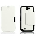 Side Flip leather Cases luxury Holster Skin for Samsung N7100 GALAXY Note2 - White