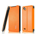 IMAK Cross leather Cases Holster Covers for HTC T528d One SC - Orange