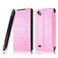 IMAK Cross leather Cases Holster Covers for HTC T528d One SC - Pink