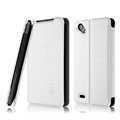 IMAK Cross leather Cases Holster Covers for HTC T528d One SC - White