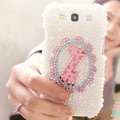 Bling Deer Crystal Case Pearls Covers for Samsung Galaxy SIII S3 I9300 I9308 I939 I535 - White
