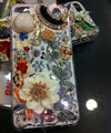 Bling S-warovski crystal cases Flower Butterfly diamond cover for iPhone 5 - White