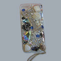 Bling S-warovski crystal cases Flowers diamond cover for iPhone 5 - White