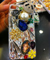 Bling S-warovski crystal cases Panda pearls diamond cover for iPhone 5 - White