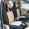VV Stripe cotton Custom Auto Car Seat Cover Set - Black Beige