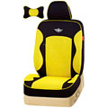 VV knitted fabric mesh Custom Auto Car Seat Cover Set - Yellow Black