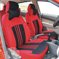 VV mesh Stripe Custom Auto Car Seat Cover Set - Black Red