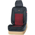 VV velvet Stripe Custom Auto Car Seat Cover Set - Gray Red
