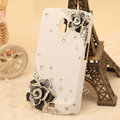 Bling Crystal Case Rhinestone Flower Cover for Samsung i9250 GALAXY Nexus Prime i515 - White