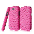 IMAK Ostrich Series leather Case holster Cover for Samsung N7100 GALAXY Note2 - Rose