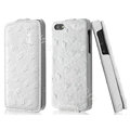 IMAK Ostrich Series leather Case holster Cover for iPhone 5 - White