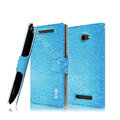 IMAK Slim leather Case holder Holster Cover for HTC 8X C620e - Blue