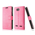 IMAK Slim leather Case holder Holster Cover for Huawei U8950D C8950D G600 - Pink