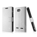 IMAK Slim leather Case holder Holster Cover for Huawei U8950D C8950D G600 - White