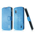 IMAK Slim leather Case holder Holster Cover for LG E960 Nexus 4 - Blue