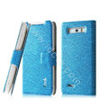 IMAK Slim leather Case holder Holster Cover for Motorola XT788 - Blue